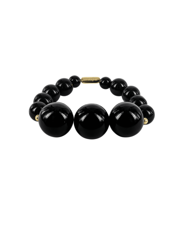 Astrid&Agnes Gina armband 12mm svart/guld