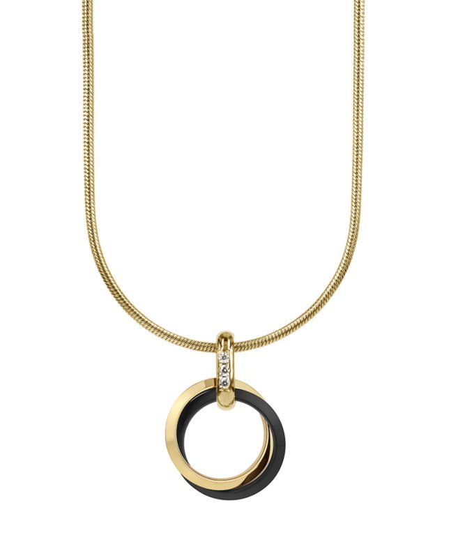 Astrid&Agnes Carolin kort halsband guld/svart stål