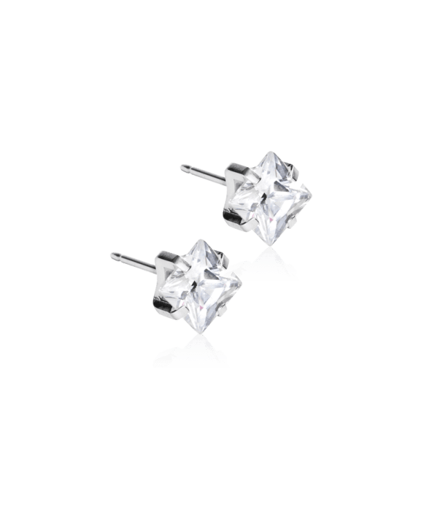 Blomdahl Tiffany edge örhänge 7mm titan Crystal