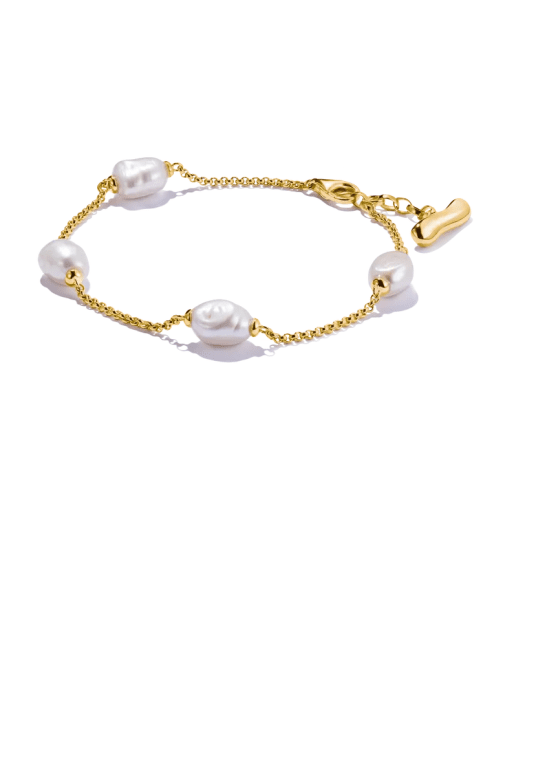 Thomas Sabo Armband Guldpläterat silver med Natural Beauty-pärlor