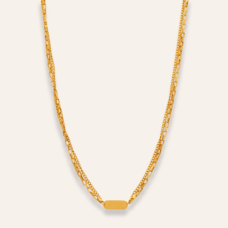 Sintridou Artemis Halsband dubble guldpläterat stål