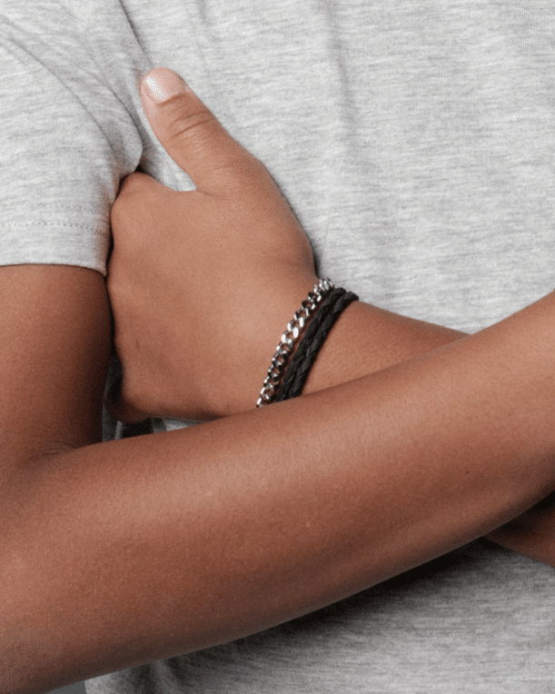 Arock Young Hugo läderarmband svart 12,5-14,5cm