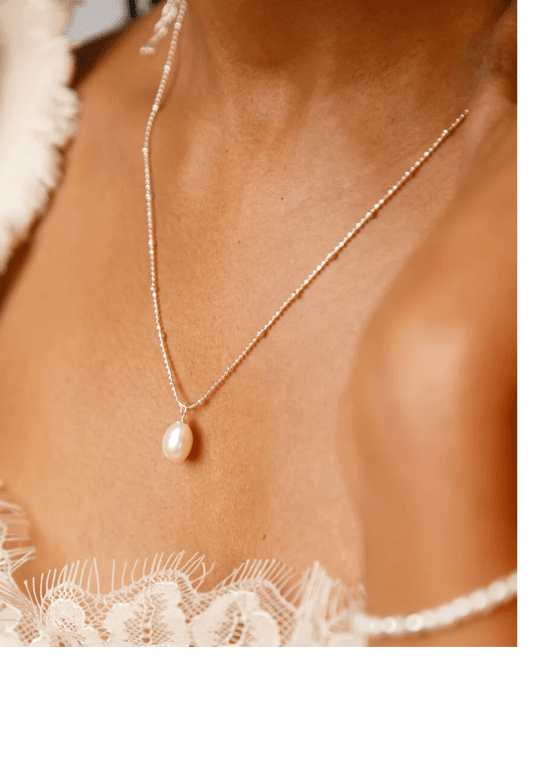 By Sofia Wistam Ocean Muse Big Pearl halsband silver