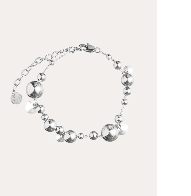 By Sofia Wistam Bubbles pearl armband silver
