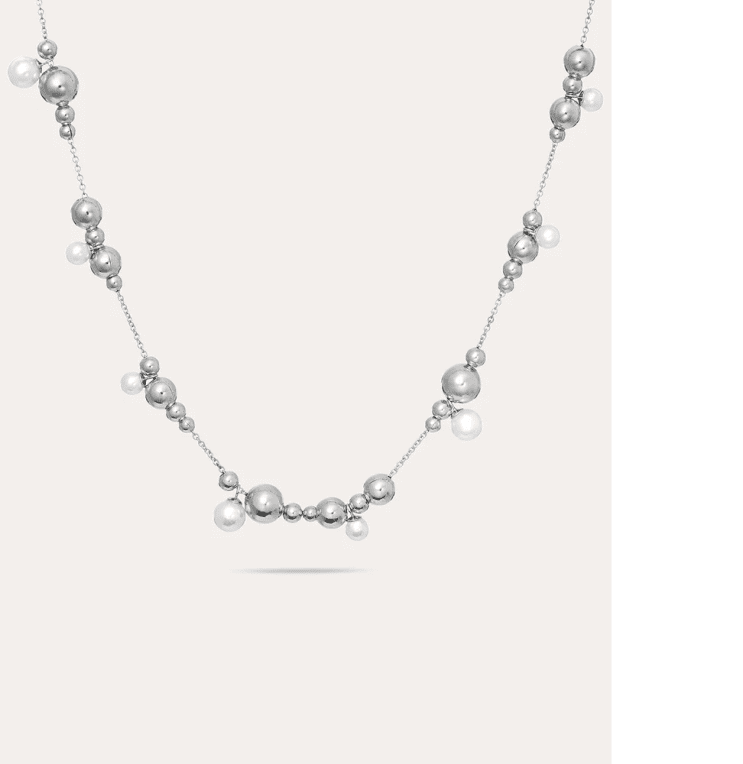 By Sofia Wistam Bubbles Pearl silverhalsband 