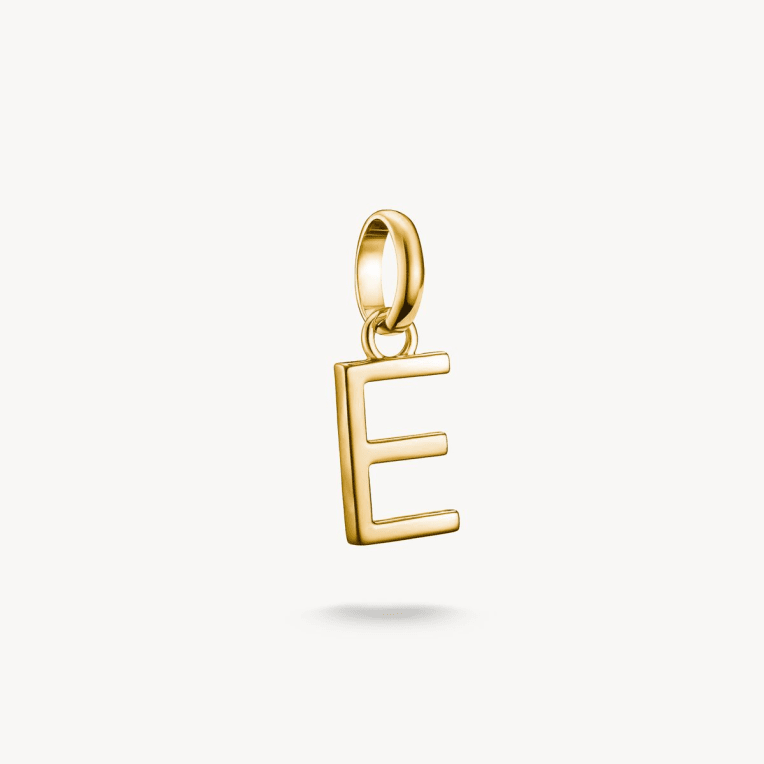 Thomas Sabo Charm-hängsmycke bokstaven E Connect guldpläterad 
