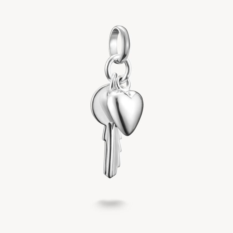 Thomas Sabo Charm hängsmycke nyckelring och hjärta connect i silver