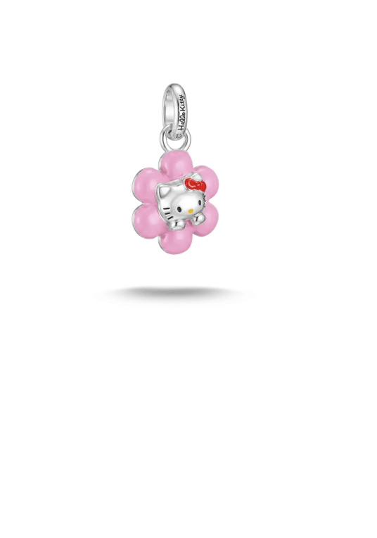 Thomas Sabo Hello Kitty Charm rosa blomma connect premiumlegering, finförsilvr