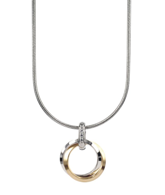 Astrid&Agnes Carolin Halsband kort stål/guld