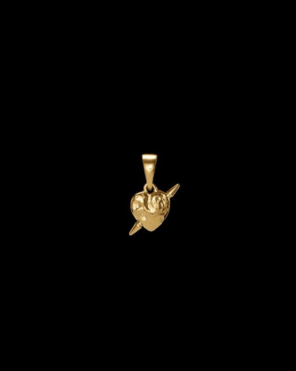 Maria Nilsdotter Tiny Tuvstarrs Heart charm guldpläterat silver