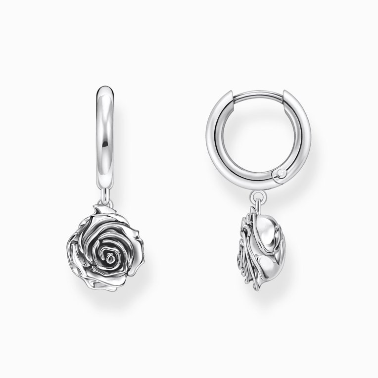Thomas Sabo Creolörhängen Midnight Rose Silver