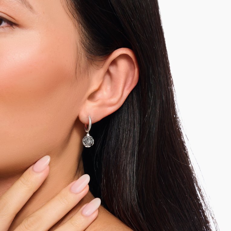 Thomas Sabo Creolörhängen Midnight Rose Silver