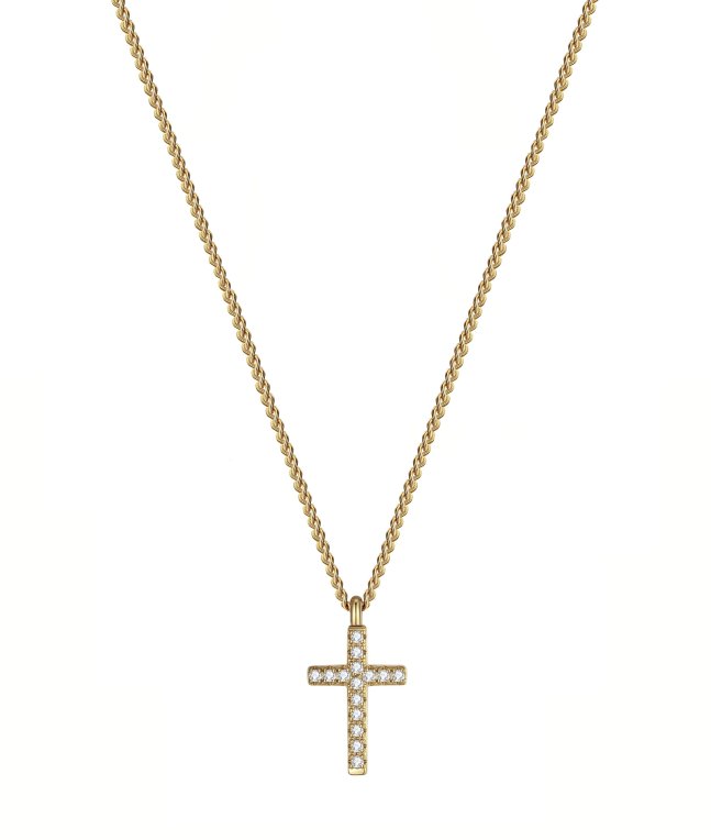 Astrid&Agnes CROSS Crystal Halsband Guld