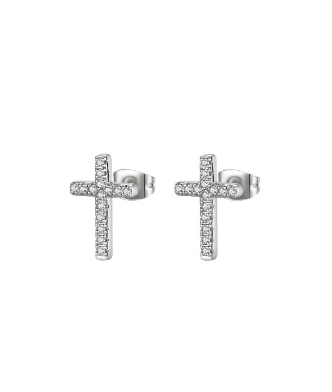 Astrid&Agnes Cross crystal örhänge stål