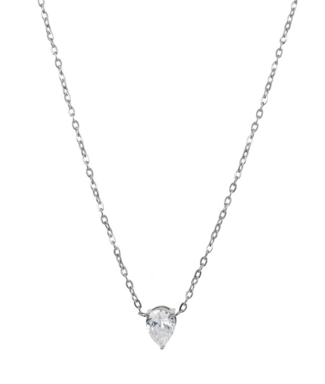 Astird&Agnes Drop crystal halsband med kubic zirkon stål