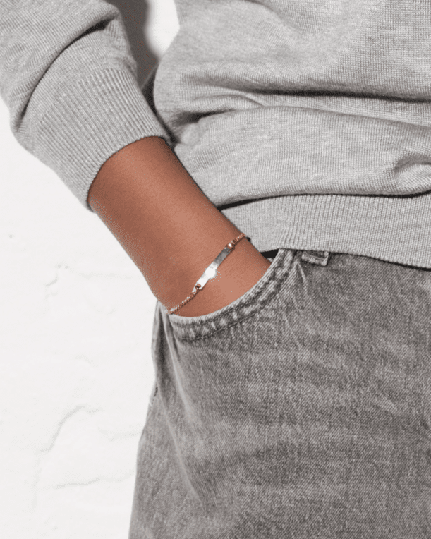 Arock Young Malte armband guldpläterad stål med bricka 2mm 14cm+4 