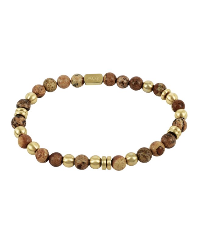 Arock Eddie armband beige/guldpläterad stål 