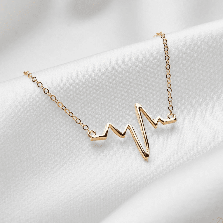 By Sofia Wistam Heartbeat halsband guldpläterad mässing stor