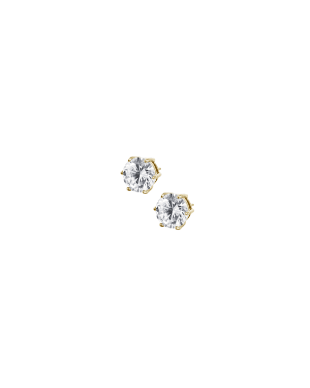 Astrid & Agnes Julie stud örhänge guldpläterat stål 5 mm med vit kubic zirkon