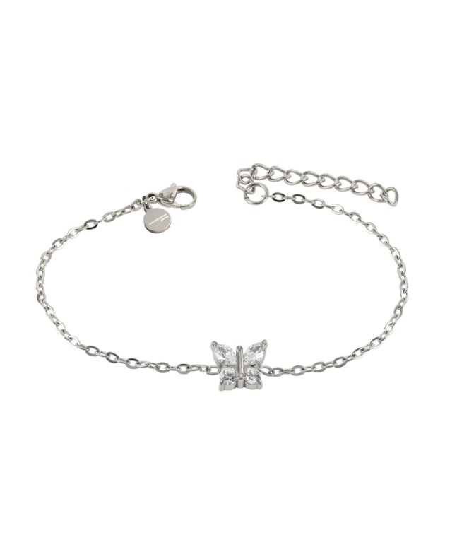 Astrid & Agnes Young Juni armband stål/ kristall med hänge 14cm+4