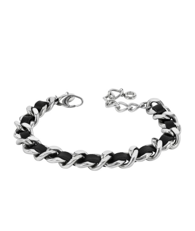 Astrid&Agnes Adelia läderarmband svart/stål