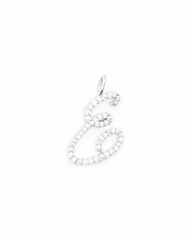 ANI Italic Letters charm E silver