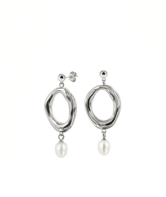 Astrid & Agnes Angelina pärlörhänge stål/sötvattens pärla 