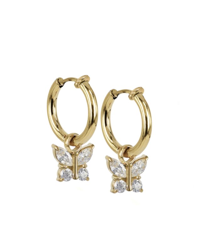 Astrid & Agnes Young Juni creol clips guldpläterad stål cz 9x21mm