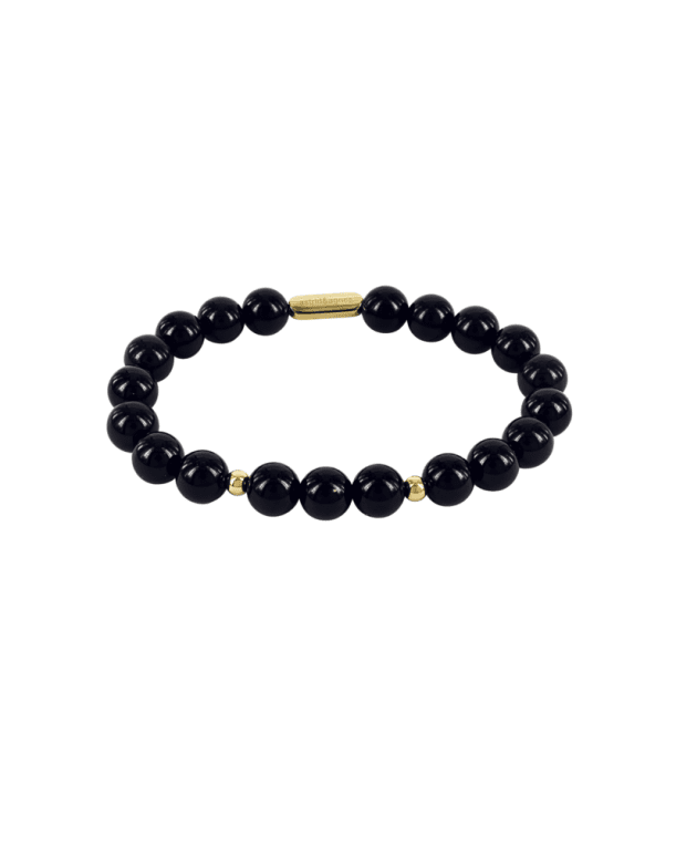 Astrid&agnes Gina armband 8mm svart/guld
