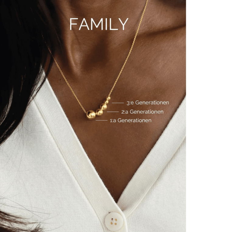 By Sofia Wistam Family kula 1:a generationen guldpläterad mässing