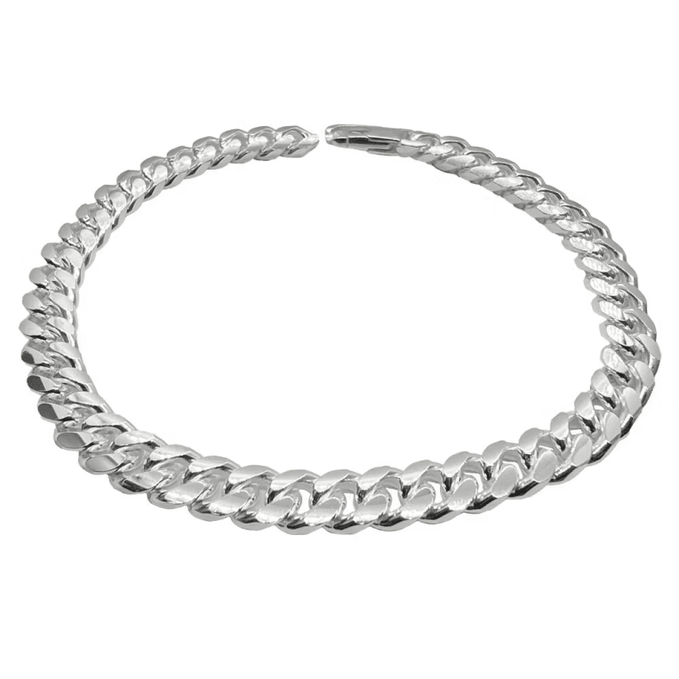 Catwalk Armband ovalslipad pansarlänk silver 19cm 