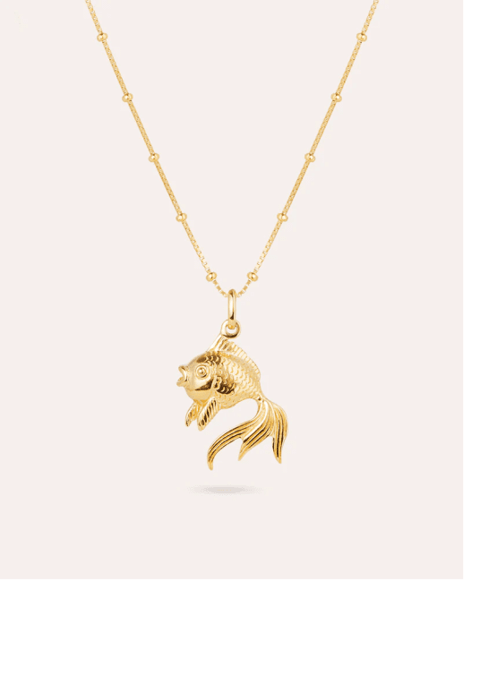 By Sofia Wistam Ocean Muse Goldfish halsband guldpläterad mässing