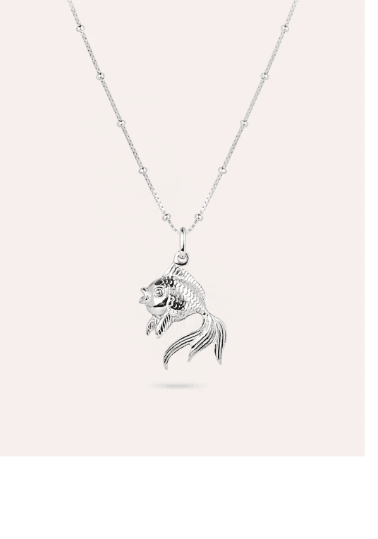 By Sofia Wistam Ocean Muse Goldfish halsband silver