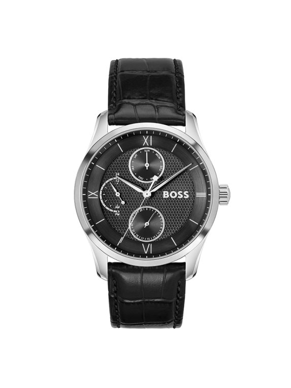 Boss Principle master herrklocka svart läder