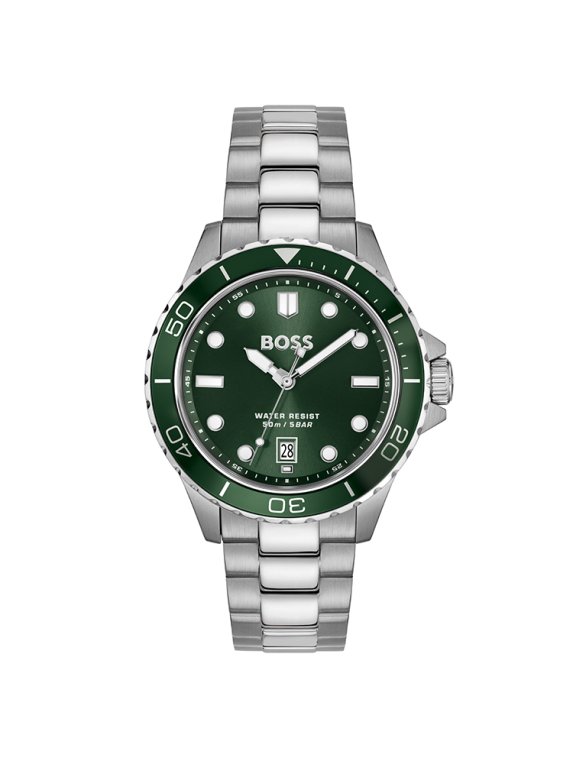 Boss Troper sport herrklocka stål/grön