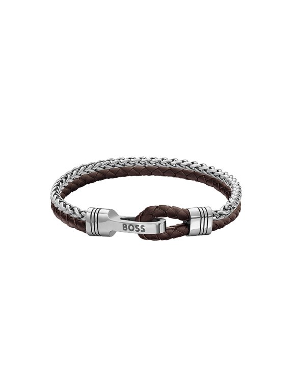 Boss Jaxon armband läder brun/stål