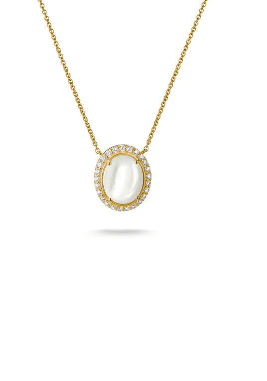 Thomas Sabo Halsband pärlemor med vit zirkonia Premiumlegering, 18k guldpläterad