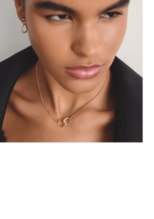 Thomas Sabo Together halsband med vit zirkonia Premiumlegering, 18k guldpläterad