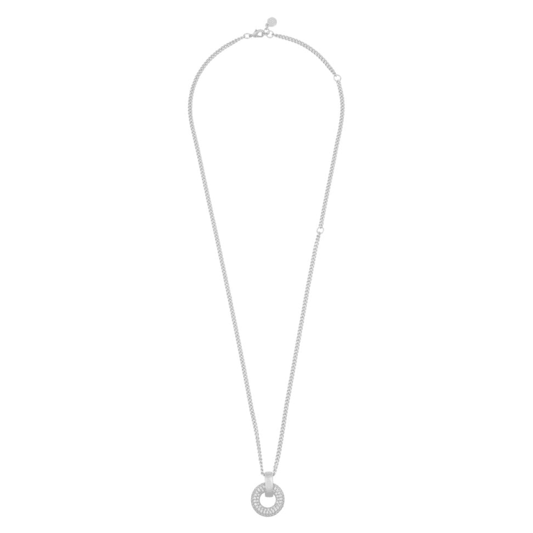 Snö of Sweden Liz big double ring crystal halsband silverpläterad mässing