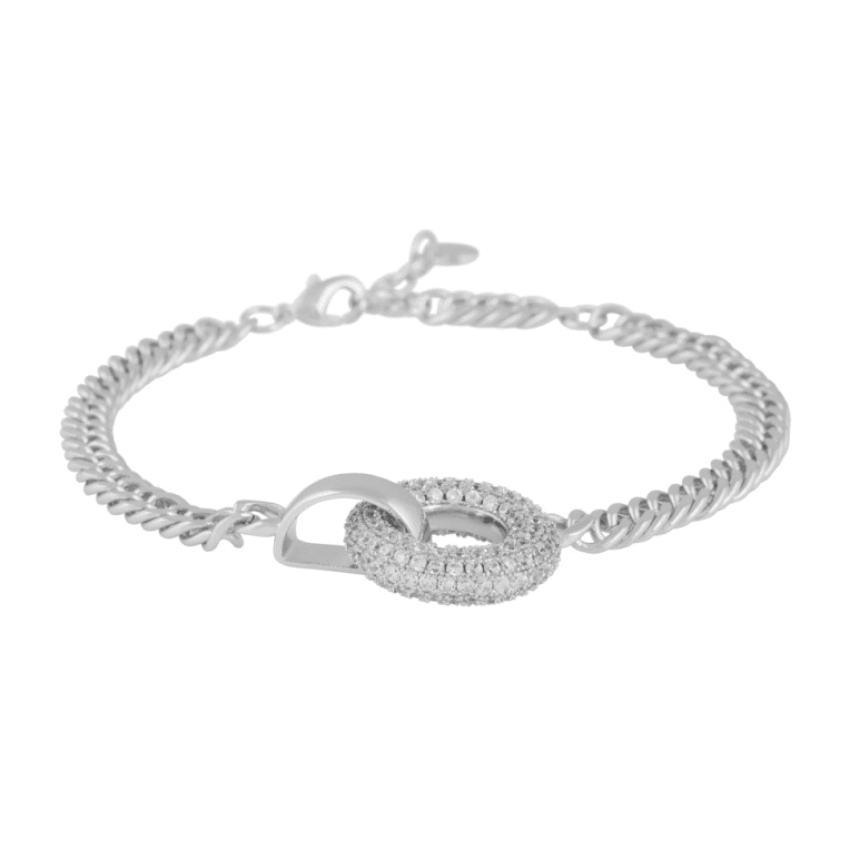 Snö of Sweden Liz big ring crystal armband silverpläterad mässing