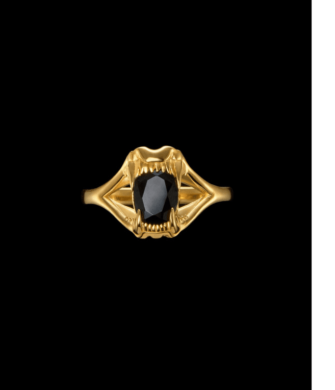 Maria Nilsdotter Mini Jaw Stone ring guldpläterat silver 18mm