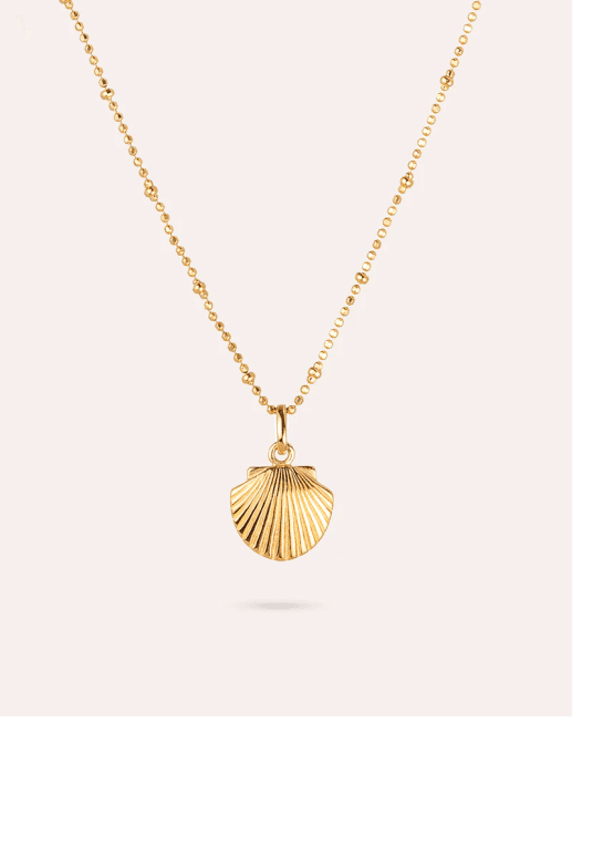 By Sofia Wistam Ocean Muse Shell halsband guldpläterad mässing