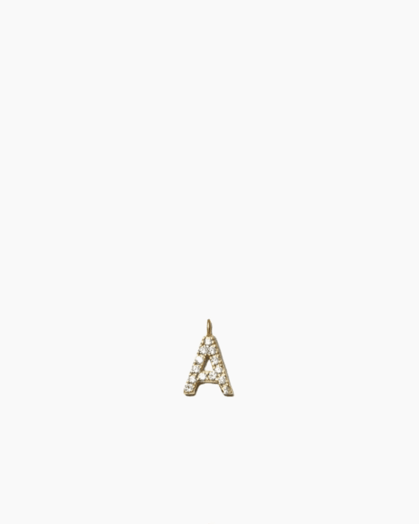 ANI Stone Letter Charm A guldpläterad silver 