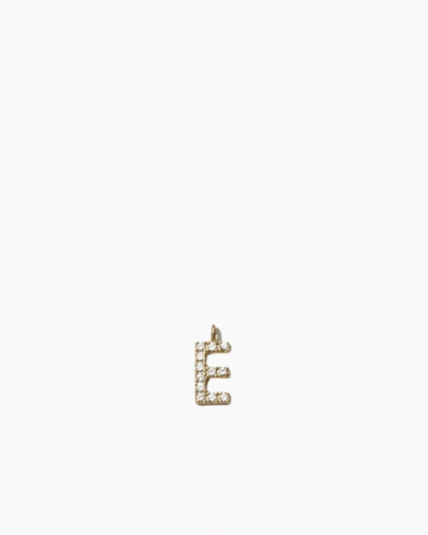 ANI Stone Letter Charm E guldpläterad silver