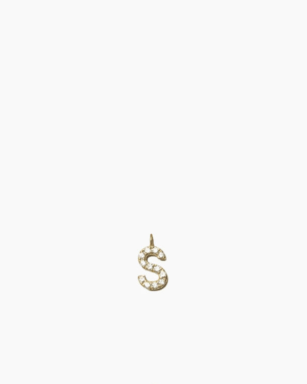ANI Stone Letter Charm S guldpläterad silver