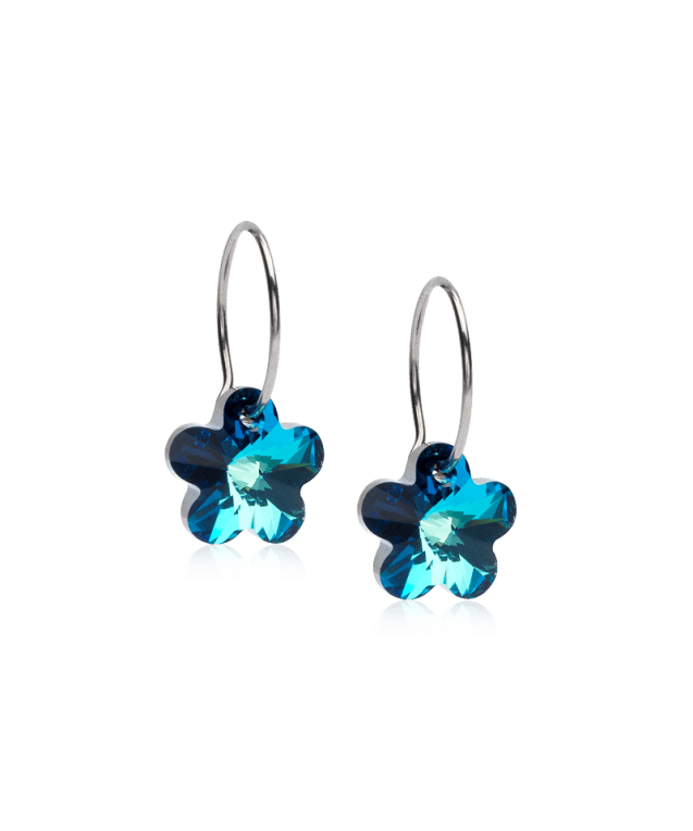 Blomdahl Flower Crystal Ring Örhäng Titan