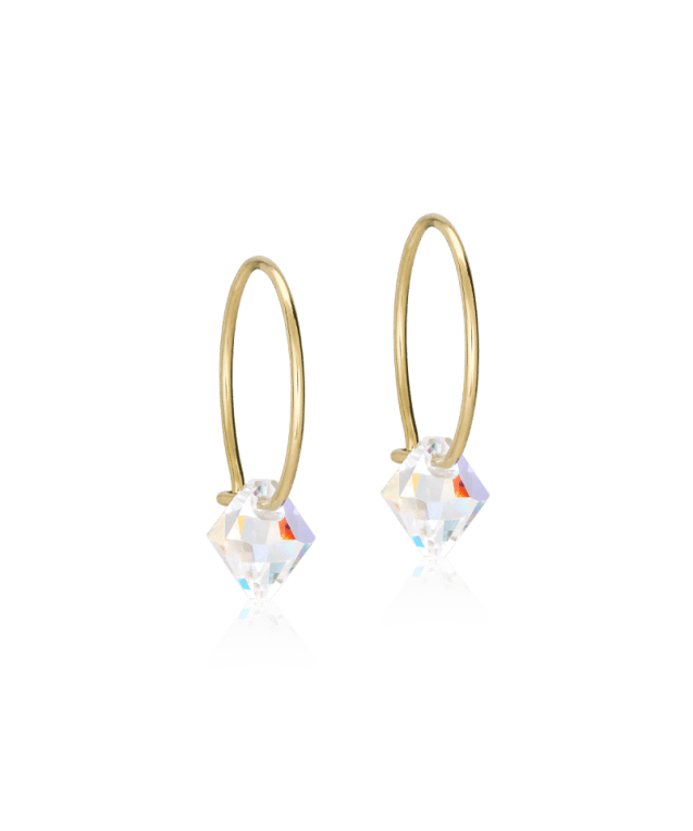 Blomdahl Bicone 6mm ring örhänge guldtitan 14mm crystal