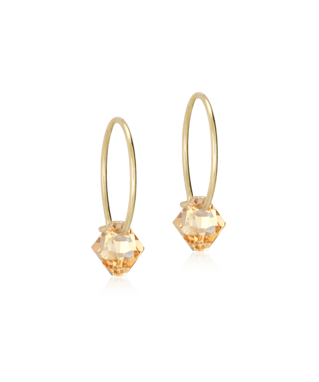 Blomdahl Bicone 6mm ring örhänge guldtitan 14mm crystal