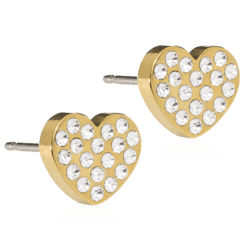 Blomdahl- Heart Crystal Örhäng Guld Titan Brilliance 