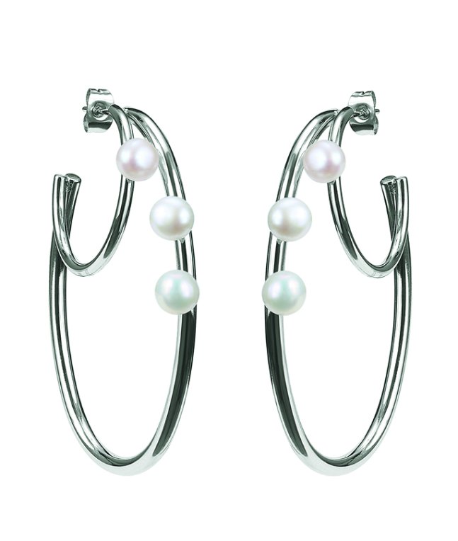 Astrid&Agnes PALMA Double Hoops Örhängen Stål